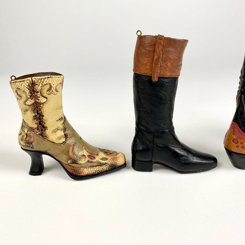 VTG JC Penney Mini Shoe Ornaments Women’s Casual Boot Set of 4 NIB Resin Boots - Picture 6 of 12